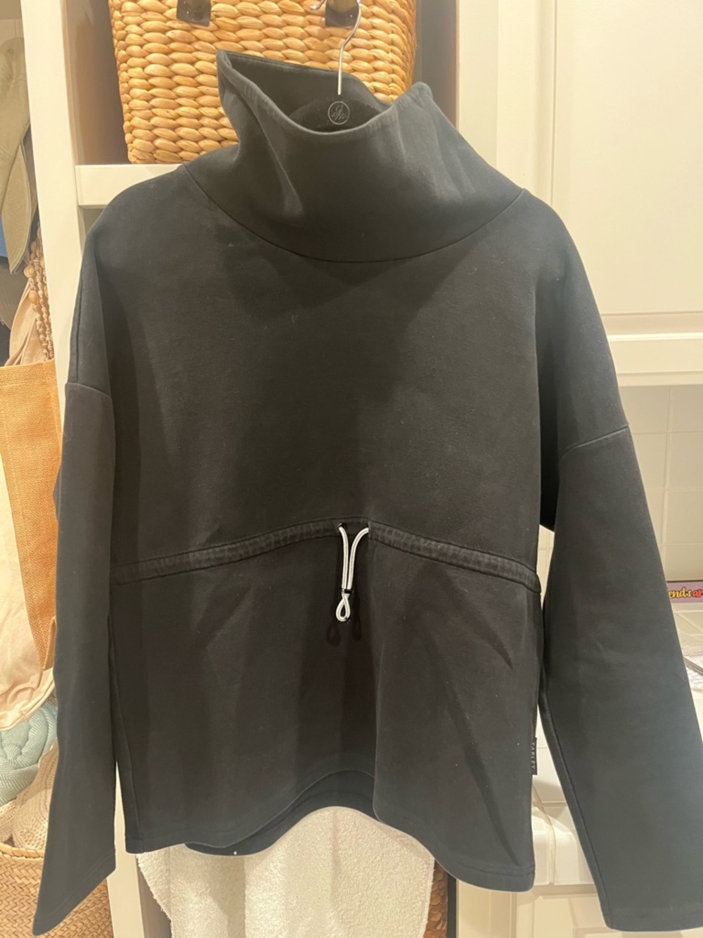 Varley Black Funnel Neck Sweatshirt